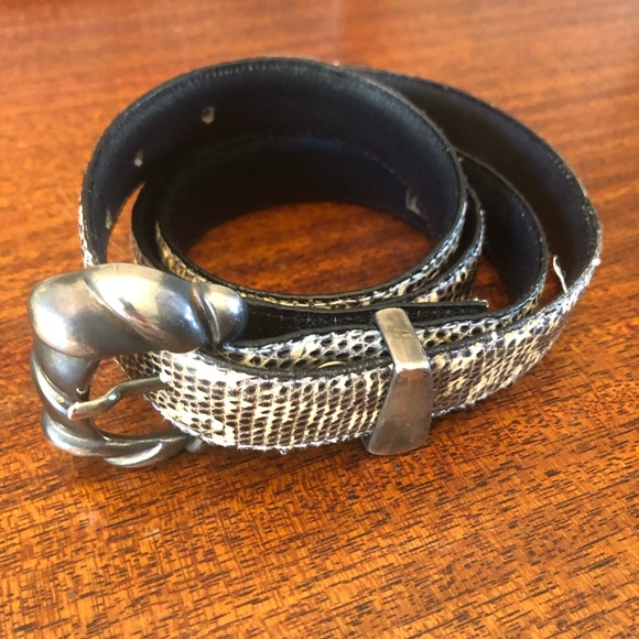 Accessories - Vintage Sterling silver snakeskin belt